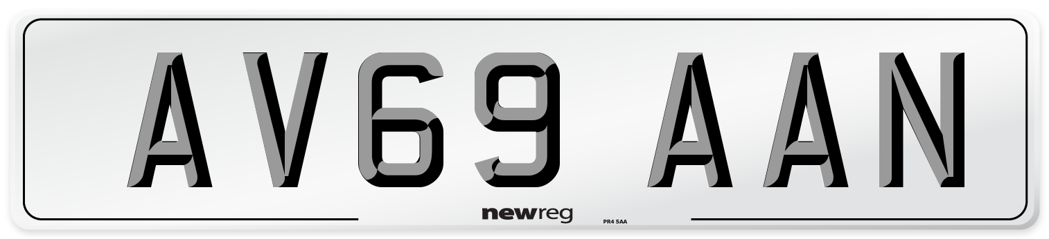 AV69 AAN Number Plate from New Reg